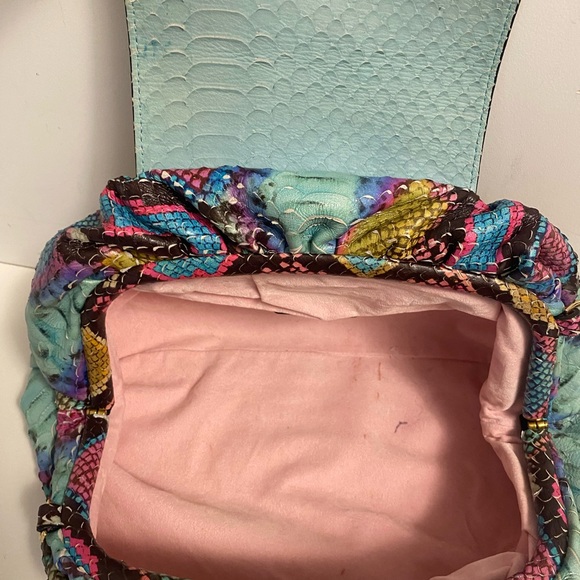 Multicolor Snakeskin Pattern Clutch - Picture 4 of 8